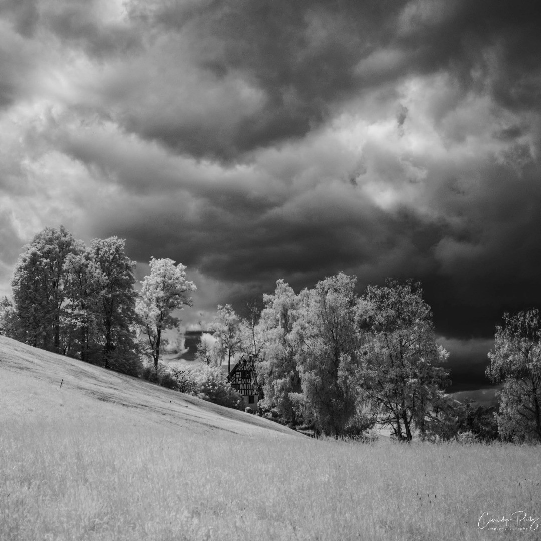 Weather was too bad for the initially planned day-trip, but good enough to do more infrared tests in the landscape close to where we live. I'm still always amazed how different a well known landscape can look...
(probably not yet abstract enough for my "homework" in the group, but I give it another try :-)
.